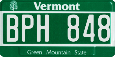 VT license plate BPH848