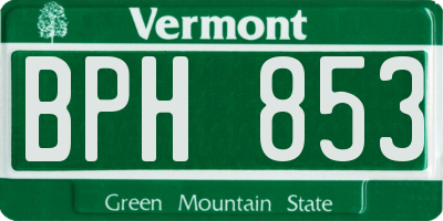 VT license plate BPH853