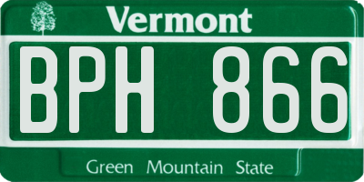 VT license plate BPH866