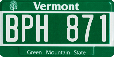 VT license plate BPH871