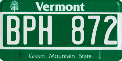 VT license plate BPH872