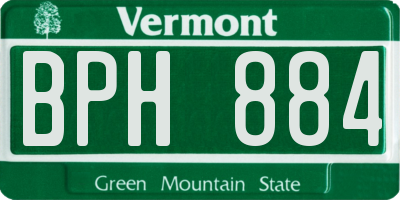 VT license plate BPH884