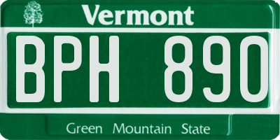 VT license plate BPH890
