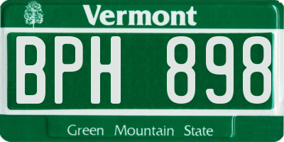 VT license plate BPH898