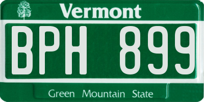VT license plate BPH899