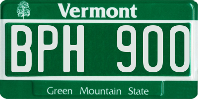 VT license plate BPH900