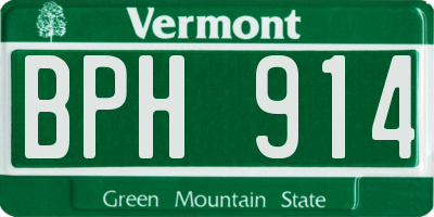 VT license plate BPH914