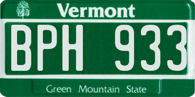 VT license plate BPH933
