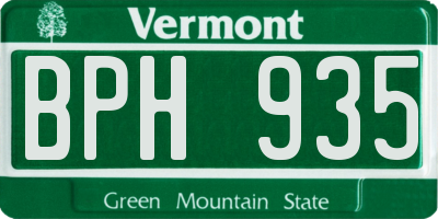 VT license plate BPH935