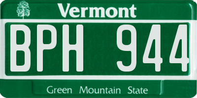 VT license plate BPH944