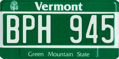 VT license plate BPH945