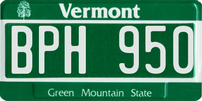 VT license plate BPH950