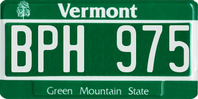 VT license plate BPH975