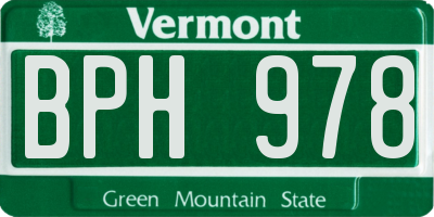 VT license plate BPH978