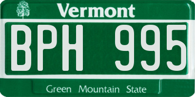 VT license plate BPH995