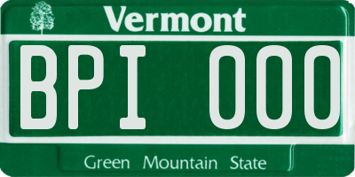 VT license plate BPI000