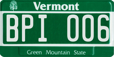 VT license plate BPI006