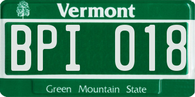 VT license plate BPI018