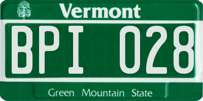 VT license plate BPI028