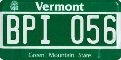 VT license plate BPI056