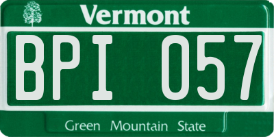 VT license plate BPI057