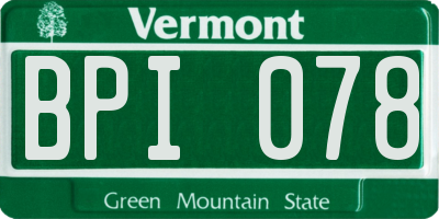 VT license plate BPI078