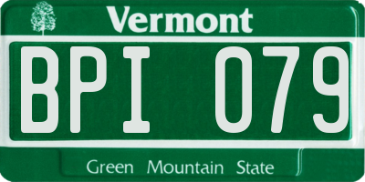 VT license plate BPI079