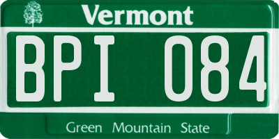 VT license plate BPI084