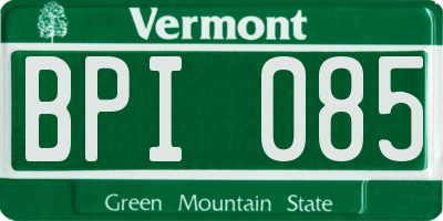 VT license plate BPI085