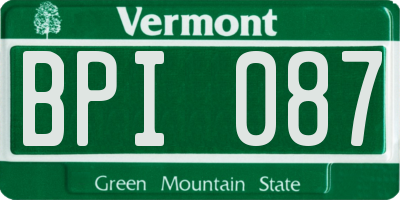 VT license plate BPI087