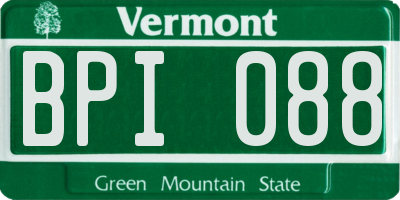 VT license plate BPI088