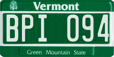VT license plate BPI094