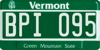 VT license plate BPI095