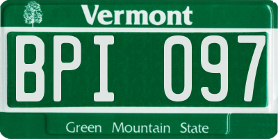 VT license plate BPI097