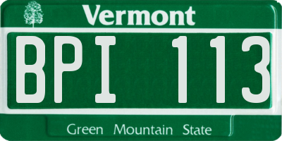 VT license plate BPI113