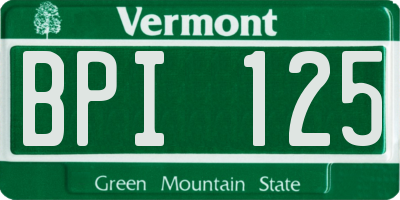 VT license plate BPI125