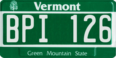 VT license plate BPI126