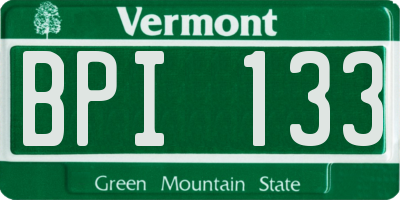 VT license plate BPI133