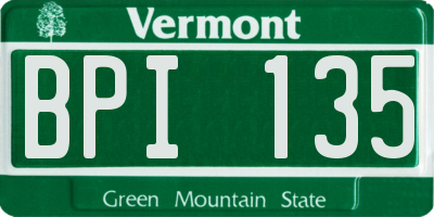 VT license plate BPI135