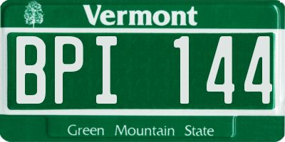 VT license plate BPI144