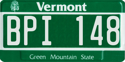 VT license plate BPI148