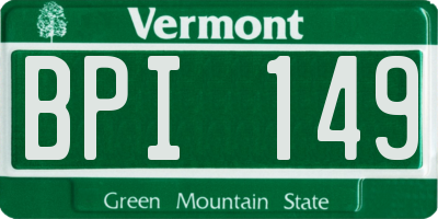 VT license plate BPI149