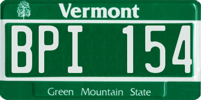 VT license plate BPI154