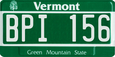 VT license plate BPI156