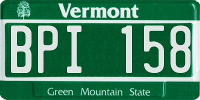 VT license plate BPI158