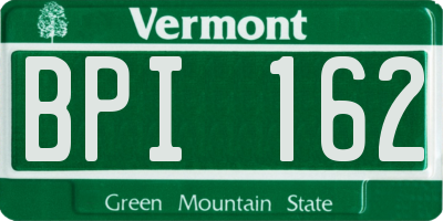 VT license plate BPI162