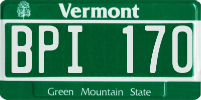 VT license plate BPI170