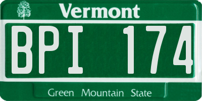 VT license plate BPI174