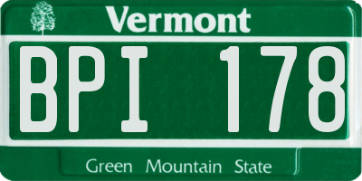 VT license plate BPI178