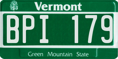 VT license plate BPI179